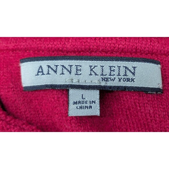 Fuchsia Bolero Jacket 100% Wool LARGE Preppy Academia ANNE KLEIN Wide 3/4 Sleeve - Picture 3 of 10